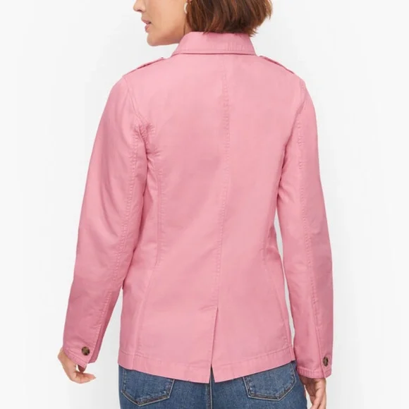 Talbots Montauk Pink Twill Jacket NWT Size L - Picture 2 of 5